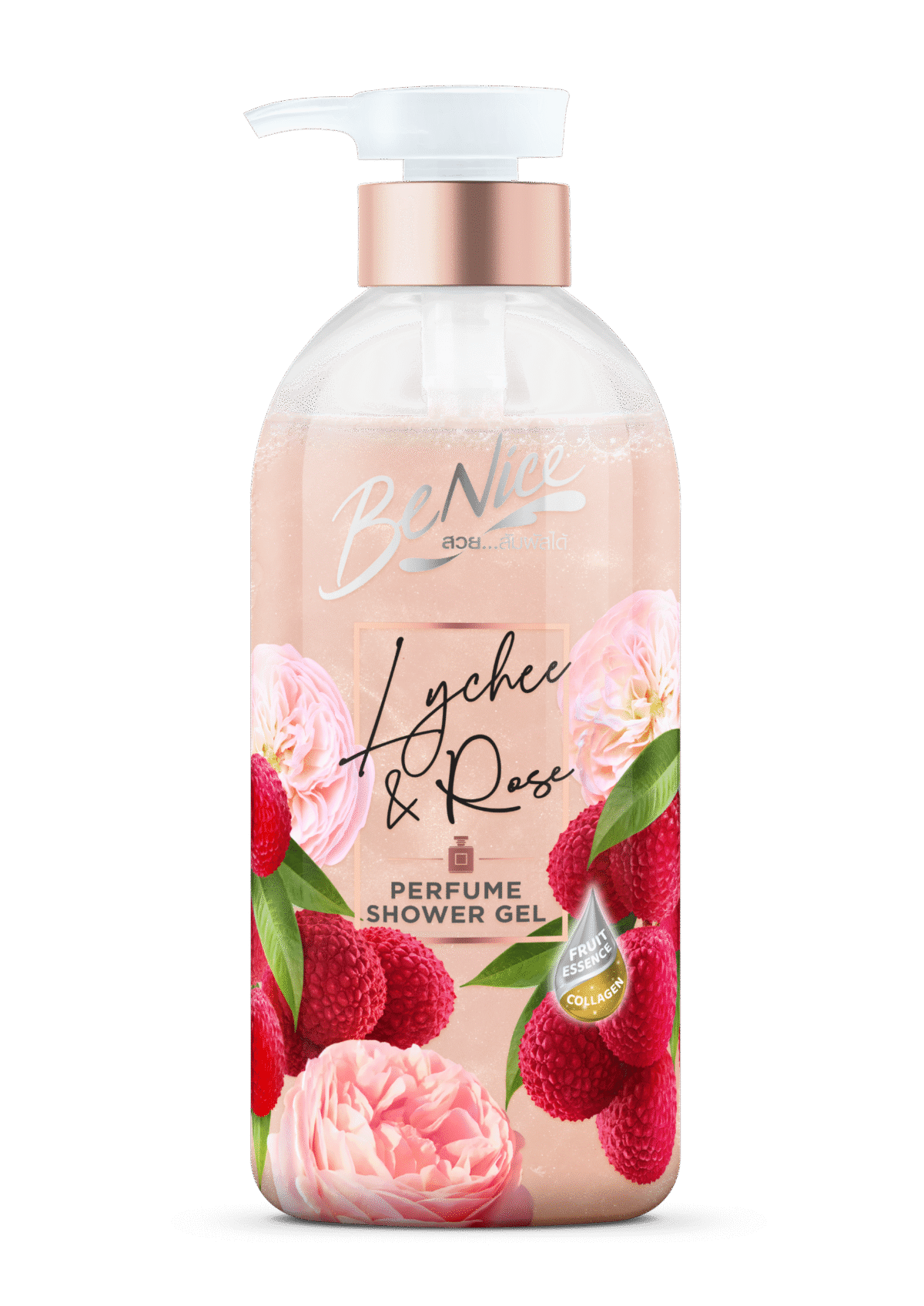 BENICE SHOWER GEL LYCHEE & ROSE 450 ML - Image 1